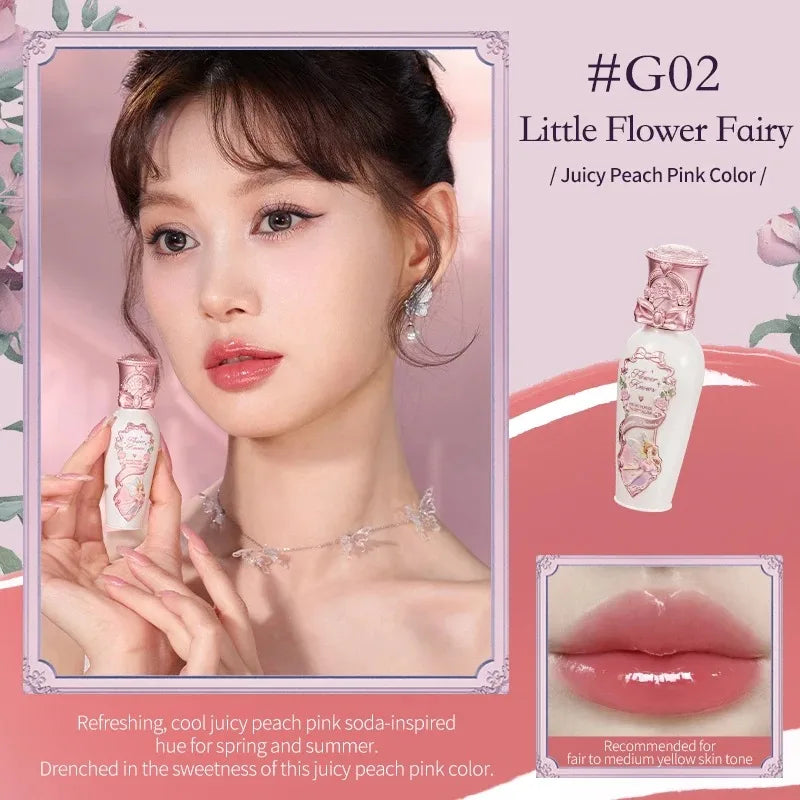 Lip Balm Gloss com Filme Protetor Flower Knows Midsummer Fairytales | Efeito Brilho Natural e Hidratação Profunda