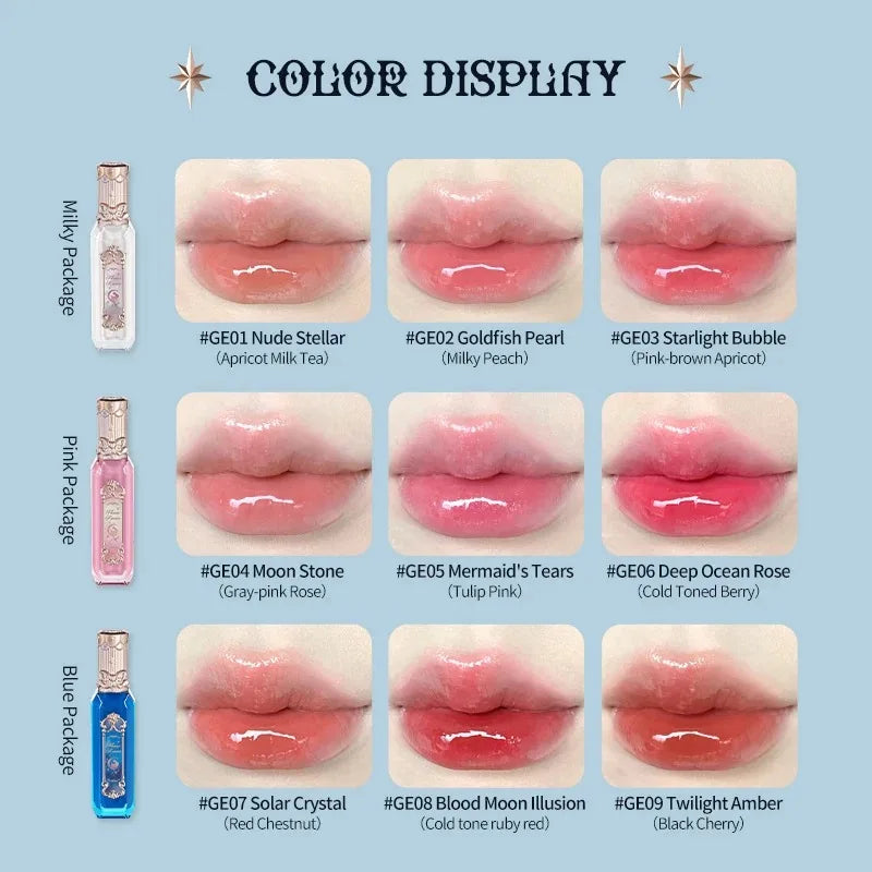 Gloss Labial Moonlight Mermaid Flower Knows – Brilho Espelhado Hidratante com Vitamina E