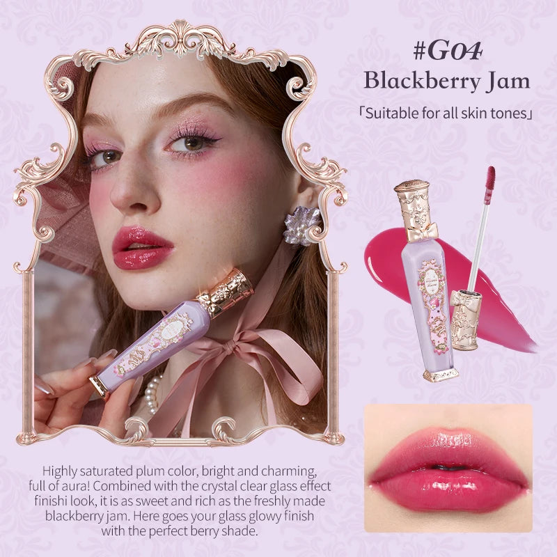 Flower Knows Strawberry Rococo Glowy Lip Gloss – Brilho Labial Hidratante com Efeito Espelhado
