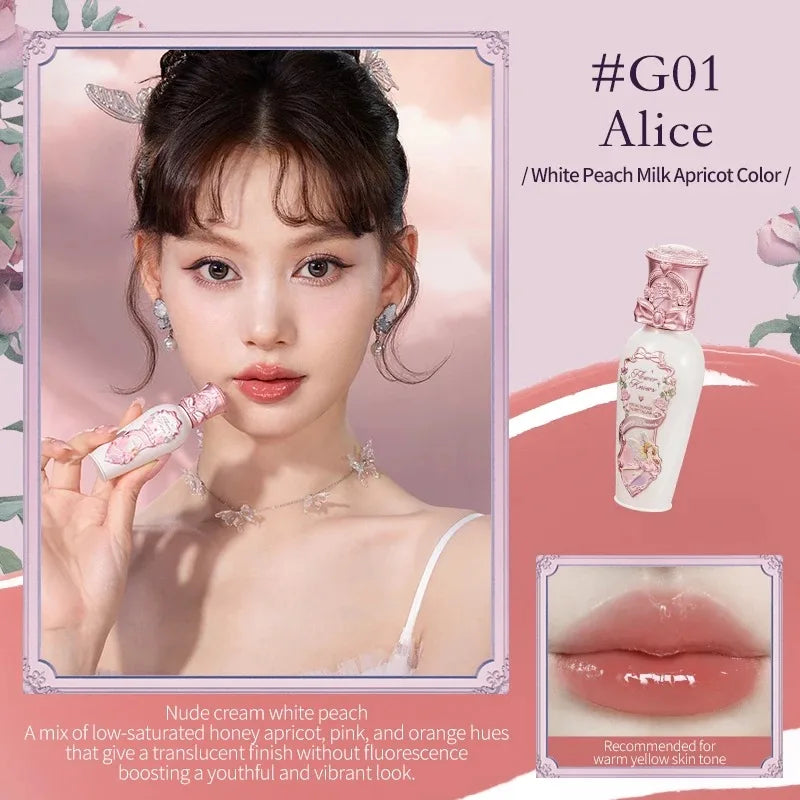 Lip Balm Gloss com Filme Protetor Flower Knows Midsummer Fairytales | Efeito Brilho Natural e Hidratação Profunda