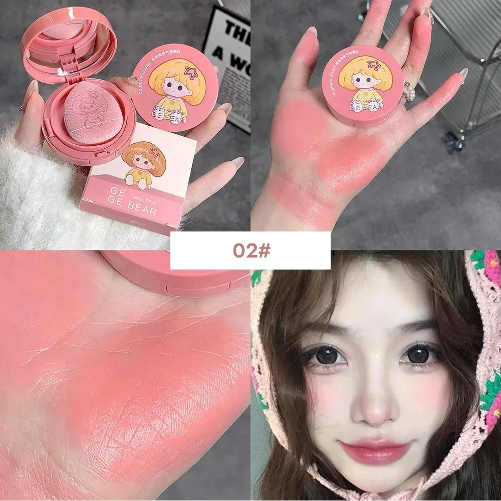 Gege Bear Air Cushion Blusher – Blush Compacto com Puff | Edição Colecionável