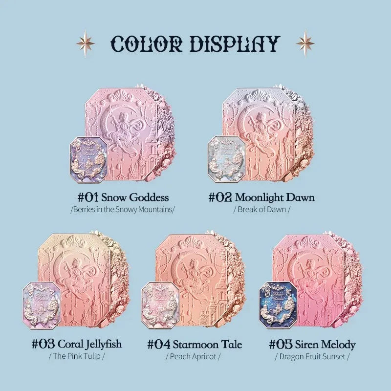 Blush em Pó com Efeito Degradê (Edição Limitada) – Flower Knows Moonlight Mermaid