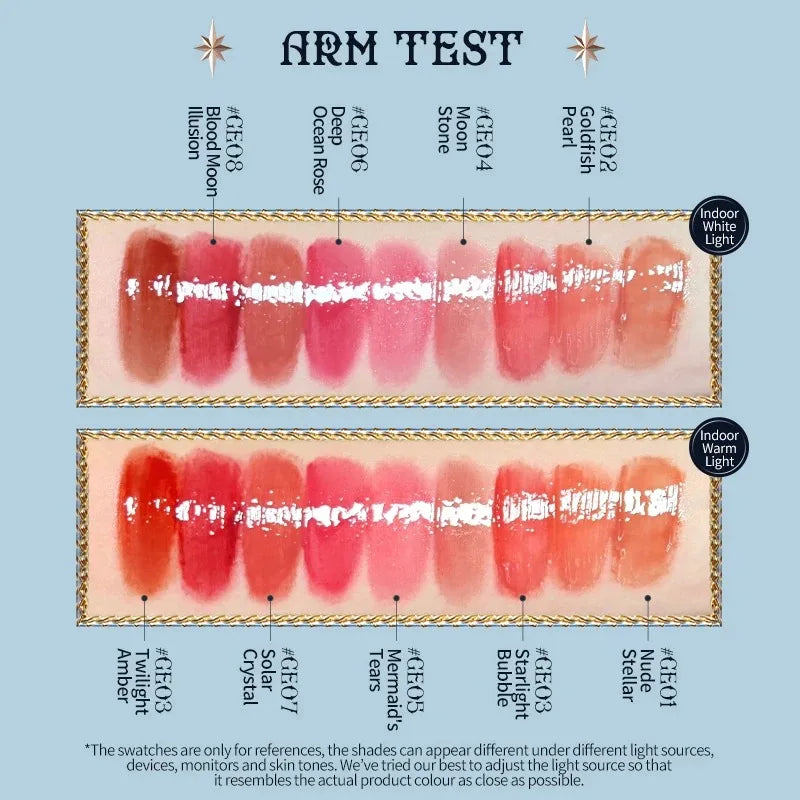 Gloss Labial Moonlight Mermaid Flower Knows – Brilho Espelhado Hidratante com Vitamina E