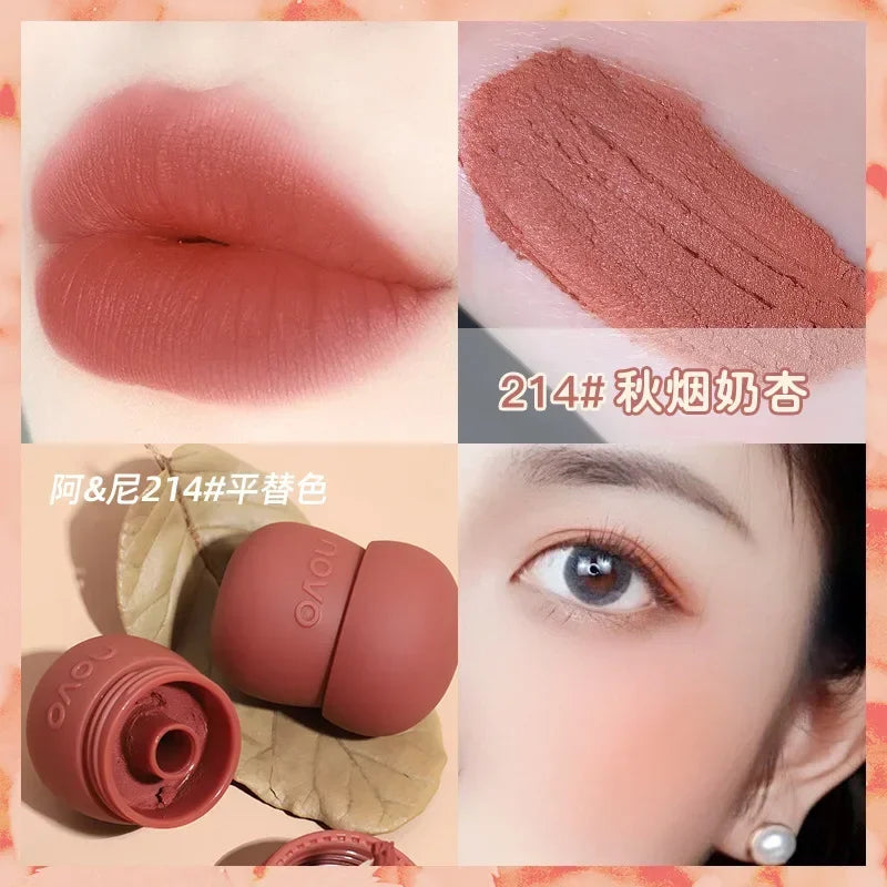 🍄 NOVO Small Mushroom Milk Jar Lipstick – Batom Matte Aveludado 3 em 1 Cogumelo