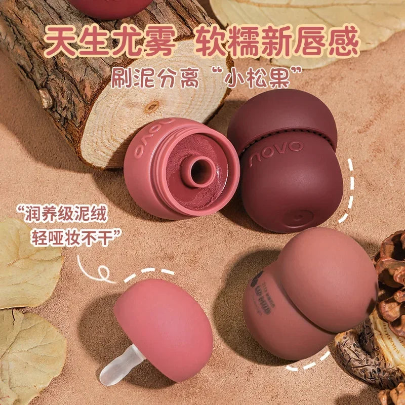🍄 NOVO Small Mushroom Milk Jar Lipstick – Batom Matte Aveludado 3 em 1 Cogumelo