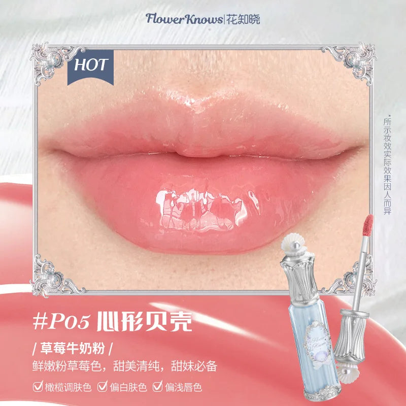 Gloss Nutritivo Flower Knows Shell’s Jewel – Brilho Multidimensional e Tratamento Lip Glaze