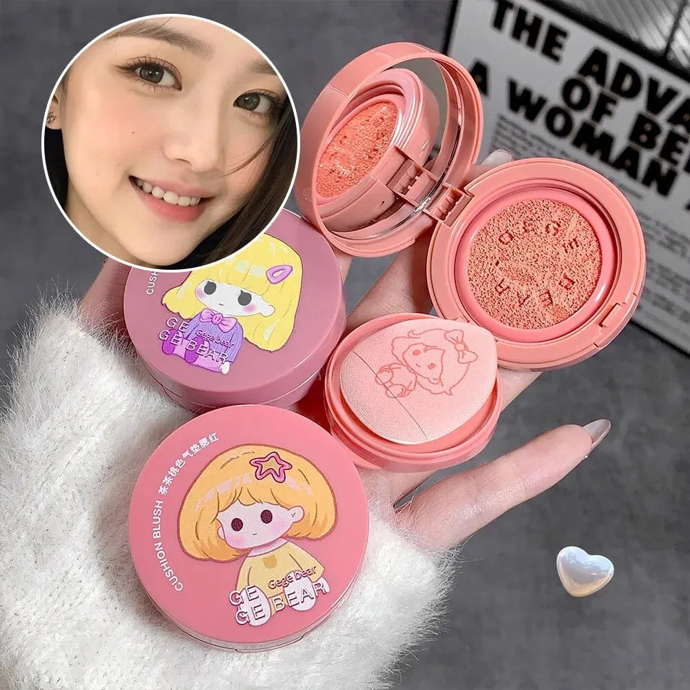 Gege Bear Air Cushion Blusher – Blush Compacto com Puff | Edição Colecionável