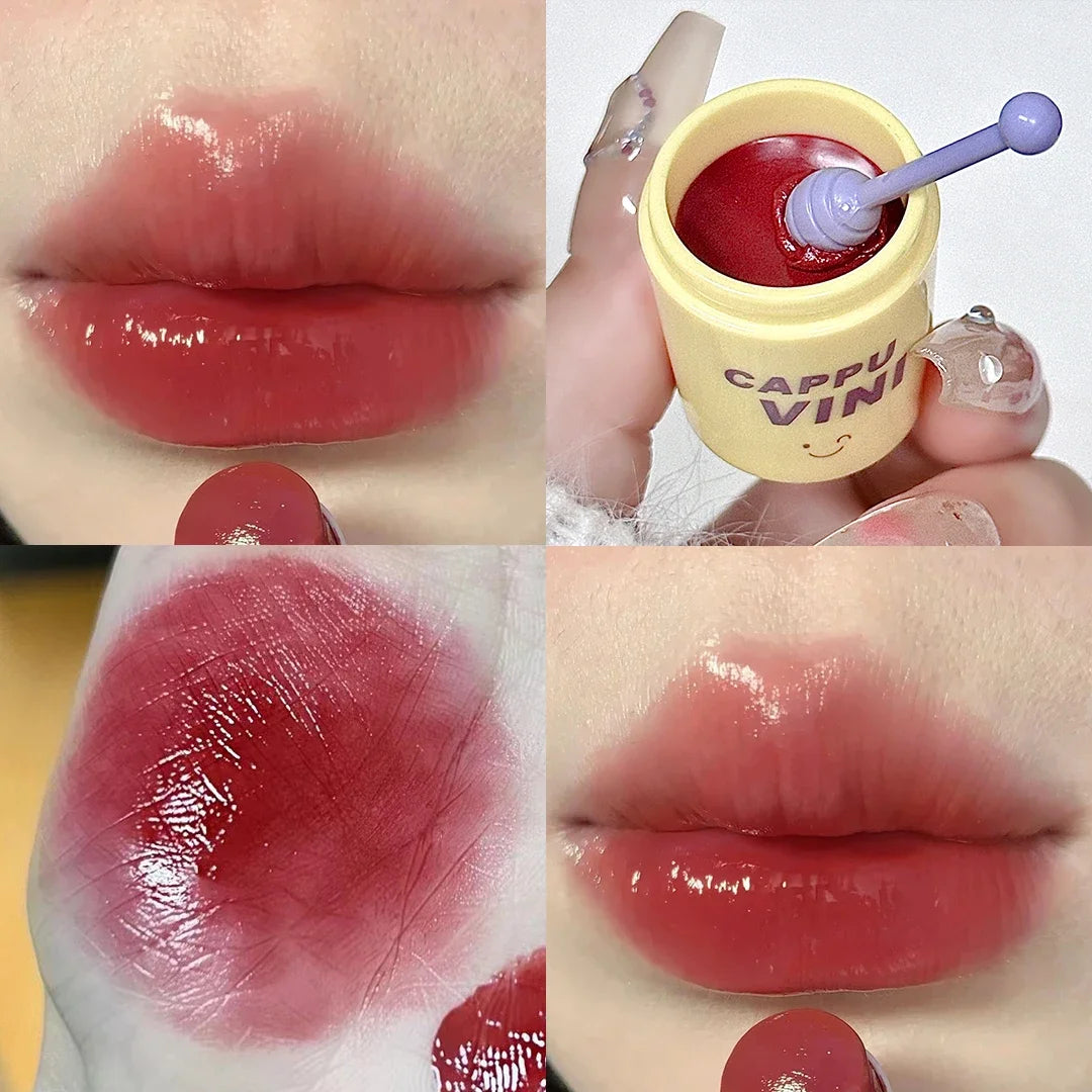 Bálsamo Labial Tintado Cappunivi Milk Tea Cup – Jelly Lip Balm com Aplicador, Hidratação e Cor Natural
